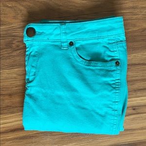 Sea foam green skinny jeans